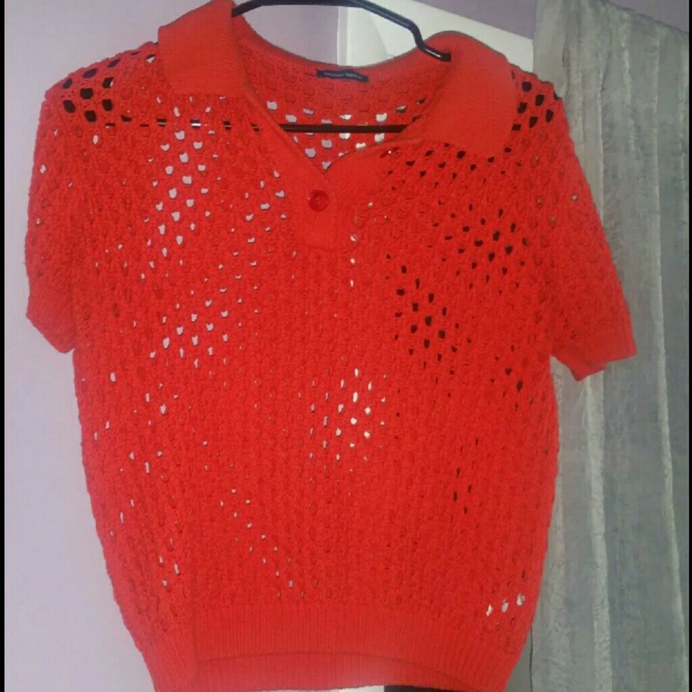 🔐SOLD 🔐American Apparel Open Knit Tennis Shirt